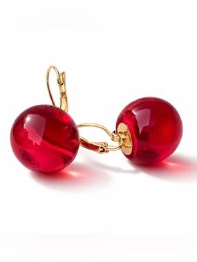 Lightweight Candy Red Earrings – Modern Minimalist